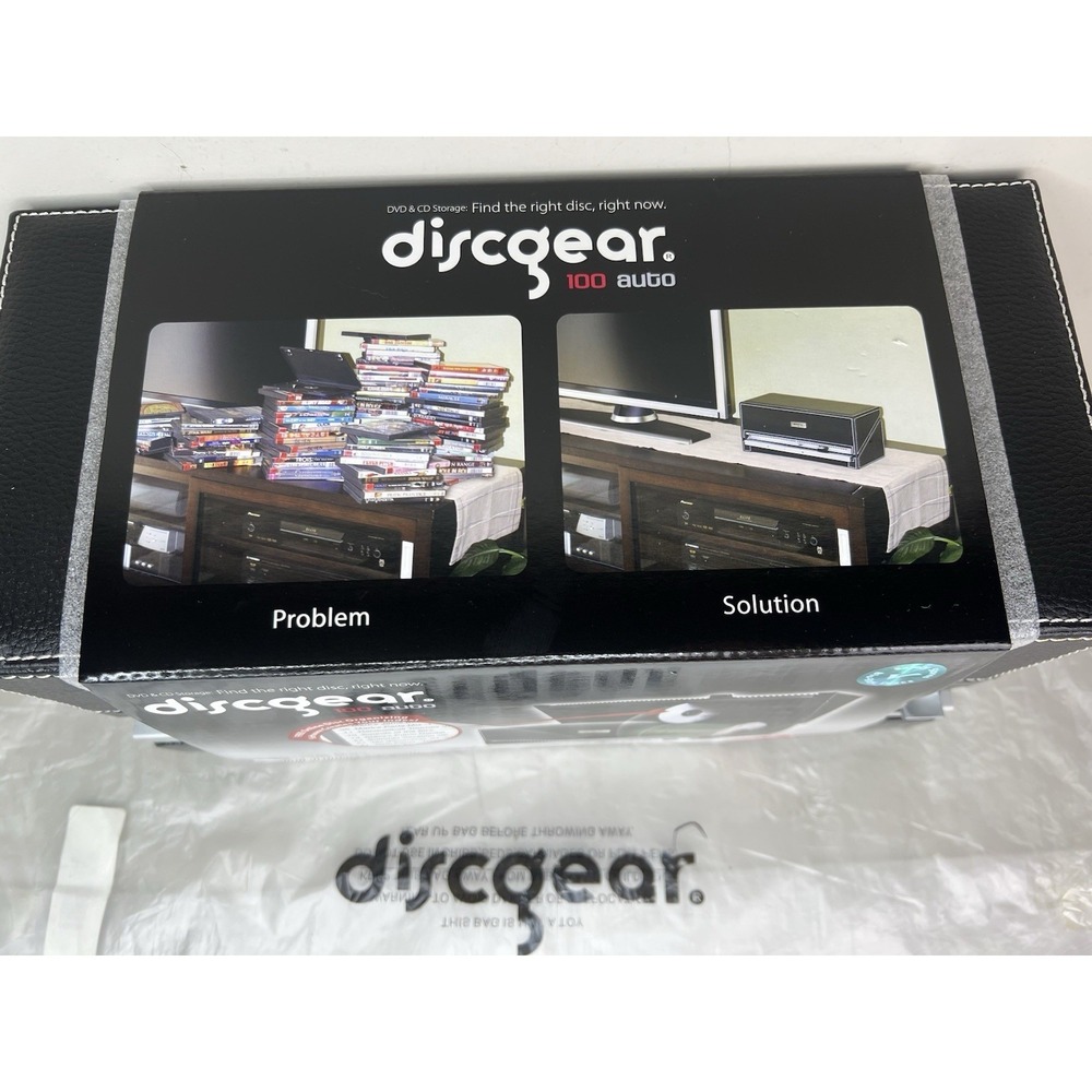 BRAND NEW Discgear 100 Auto CD / DVD Disc Storage Retrieval System Faux Leather - Picture 8 of 8